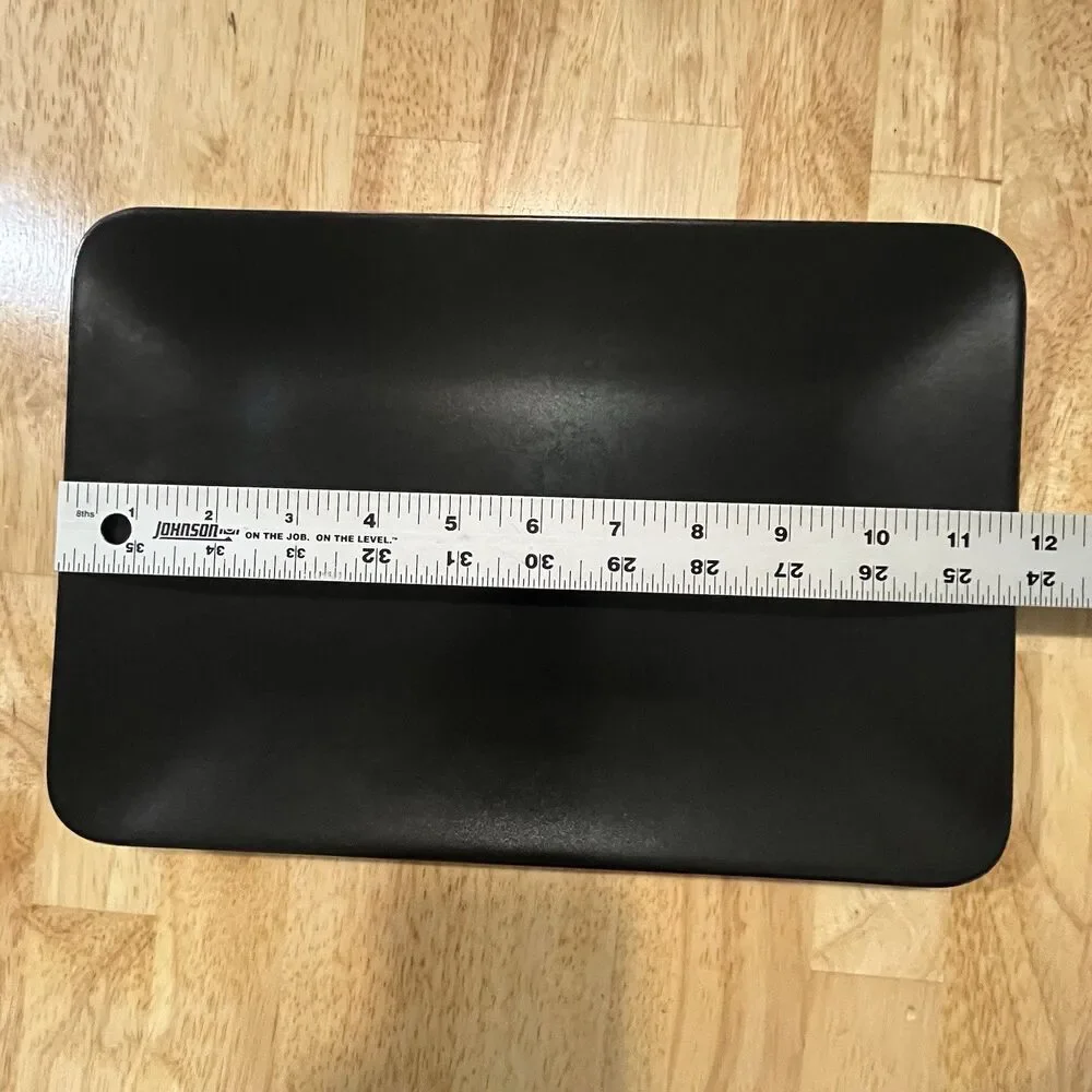 IKEA Dinera 18691 Rectangular Dinner Plate Set of 6 Gray Black 11.5” x 8”